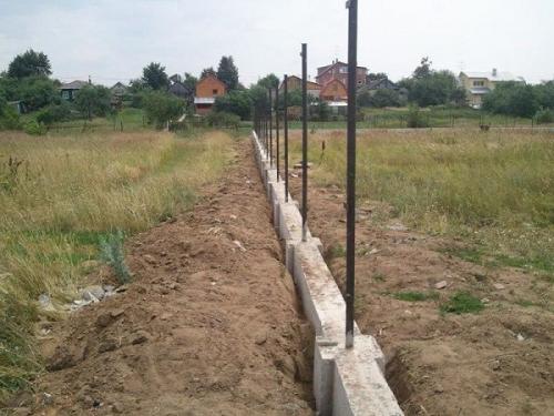 Размеры ленточного фундамента под забор. Как правильно сделать своими руками ленточный фундамент под забор из профнастила с кирпичными столбами